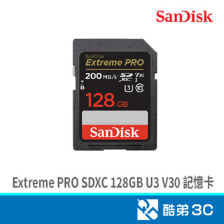 SANDISK Extreme PRO SDXC 128GB U3 V30 記憶卡(公司貨) (讀/寫速度: 酷弟3C