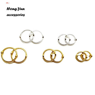 宏雲Hongyun-ls-（1pcs）- DIY飾品配件鍍真金保色多規格圓環齒輪套珠圈夾珠直孔穿珠圈套環