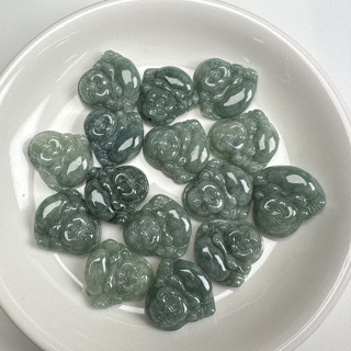 宏雲Hongyun-jf-(1pcs)- 緬甸翡翠a貨油青豆種小號觀音佛玉石吊墜掛件玉器工藝品