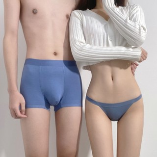 ✨特價💥免運💥情侶內褲一男一女性感純慾莫代爾棉男平角女士低腰無痕細帶三角褲