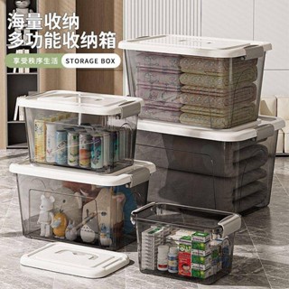 🚀臺灣出貨🚀 熱銷 收納箱 大號 家用加厚儲物箱子 衣服被子塑膠收納盒整理箱 主機箱托架 防塵防潮大容量視覺化周轉箱