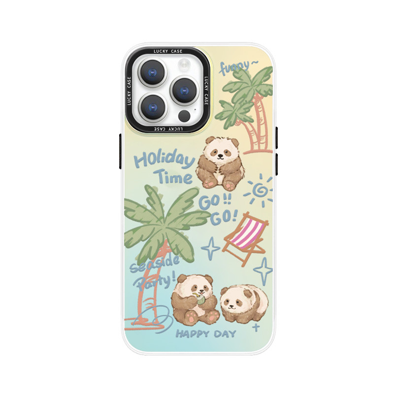 適用於假日熊貓iPhone15小米14手機殼vivox100Pro華為mate60p70椰樹小狗magic5榮耀90蘋果