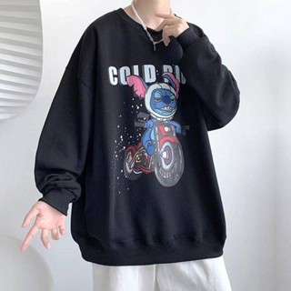 NANS 臺灣現貨 男生長袖 圓領衛衣男秋季ins青少年潮牌卡通印花外套寬鬆百搭港風套頭上衣