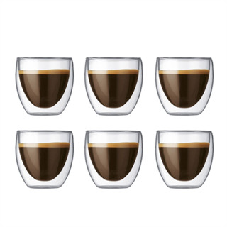 80ml Espresso Cup Shot Cup 雙層玻璃杯咖啡杯透明耐熱熱飲茶杯 MINI Whisky Cup