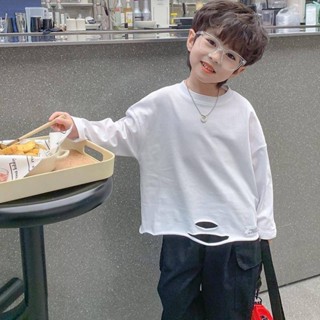 Smile Kids 男童長袖 臺灣出貨 男童T恤長袖春秋款2024新款兒童時髦打底衫秋裝體恤帥氣炸街上衣