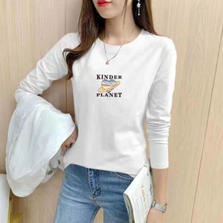 胖胖美依 M-3XL大碼女裝 長袖T卹 印花上衣 中大尺碼 新款打底衫長袖t卹-2113.