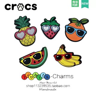 鞋花熱賣🎁 Crocs適用 Pvc洞洞鞋配飾 Diy鞋釦 創意配件 水果戴墨鏡 泰褲辣