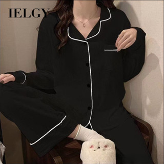 IELGY 睡衣女ins荷葉邊甜美外穿長袖家居服套裝