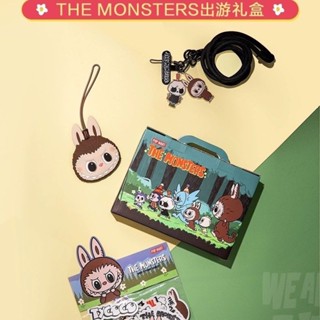 泡泡瑪特LABUBU出遊禮盒行李牌貼紙鑰匙扣THE MONSTERS