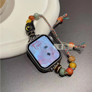 20mm 22mm 三星 佳明 華為 小米 Apple Watch 7 6 5 錶帶 手工玉石木質小貓咪 女士 手錶腕帶
