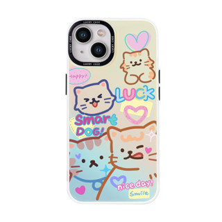 適用於愛心線條貓狗iPhone15promax蘋果14多巴胺vivos17華為nova11榮耀90小米13鐳射oppof