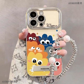 小怪獸 iPhone 6 7 8 Plus i8 Plus I12 I13 i14 i15 手機保護殼 電鍍支架手鍊殼