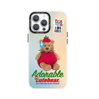 適用於iPhone15Promax小米14磁吸magsafe情侶手機殼mate60華為p70草莓玩偶小熊vivox100