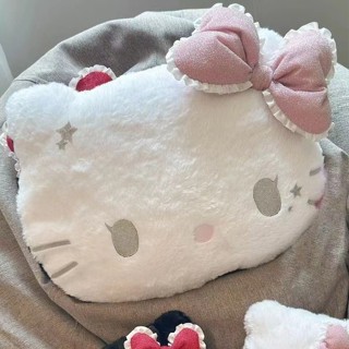 動漫三麗鷗Hello Kitty可愛卡通頭像毛絨抱枕沙髮床頭靠墊汽車靠墊午睡抱枕生日禮物女孩