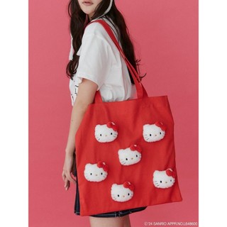 日本Hello Kitty立體無嘴貓可愛帆布包大容量手提托特包