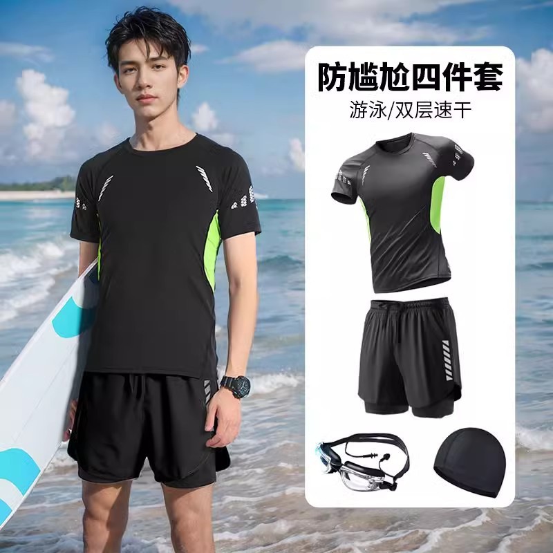 優選好貨⚡男生泳衣 男生泳裝 泳衣套裝 泳衣男 泳褲男 男士防尷尬平角泳褲男遊泳全套裝備衝浪泳裝新款潛水海邊