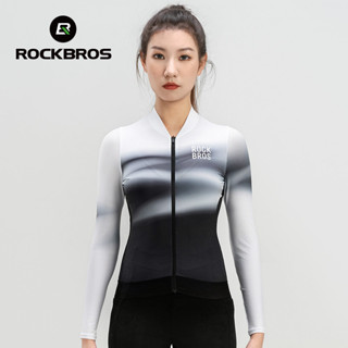 Rockbros 女式騎行服舒適輕便透氣彈力防滑女上衣長袖公路自行車山地車公路自行車山地車騎行服