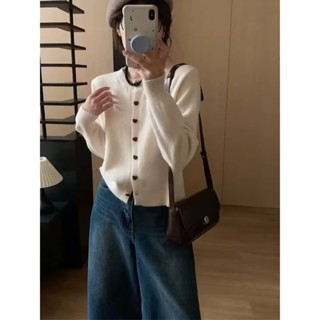 Balamy 秋冬新款設計感小眾韓版外套內搭毛衣針織開衫女甜美長袖上衣