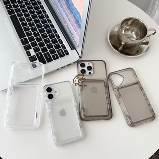 透色 亞克力 氣囊防摔 卡包 適用於 iPhone 16 15 手機殼 14 13 12 11 Pro Max i16E