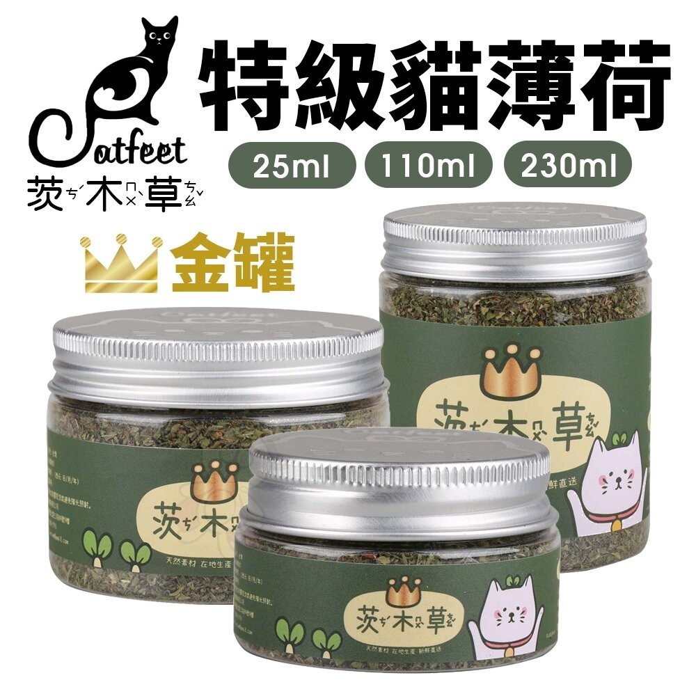 CatFeet 茨木草 特級貓薄荷 金罐｜小罐 大罐 粗細葉貓草 化毛 可撒在貓玩具抓板上 貓零食『WANG』