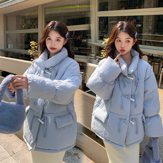 【HOT 本舖】 實拍韓系羽絨棉服女短款年新款韓版寬鬆牛角扣棉衣麵包服外套