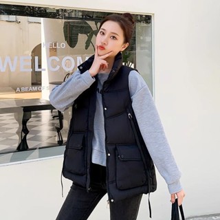 胖胖美依 保暖外套 風衣 防風外套M-2XL 棉服馬甲 新款加厚馬夾免洗立領坎肩背心外套-1779.