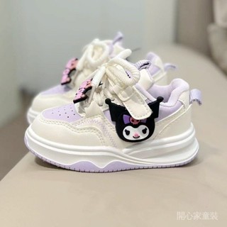 女童厚底闆鞋 休閒鞋 公主鞋 庫洛米美樂蒂鞋子 中小童春秋新款兒童闆鞋 可愛卡通童鞋透氣軟底休閒鞋21-30碼