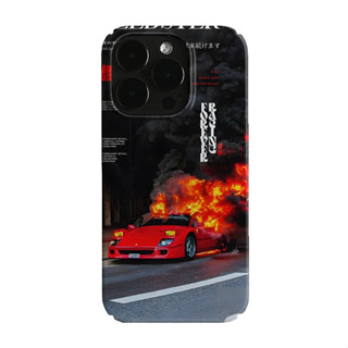 跑車燃燒藝術小眾適用高階感卡通iPhone14pro+蘋果15promax菲林手機殼新款13/12VIVO90