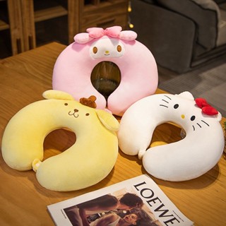 卡哇伊三麗鷗頸枕卡通 Hello Kitty My Melody Kuromi Cinnamoroll U 型抱枕動漫汽