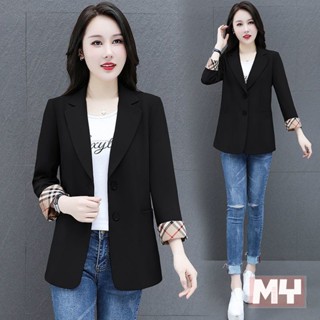 2024新款春秋夏季小西裝外套女媽媽上衣休閒氣質薄款小個子西服潮小香風外套 外套女 短版外套 春秋季外套【MY】