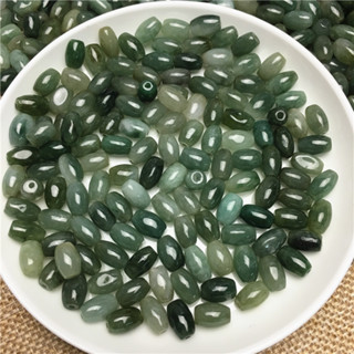 宏雲Hongyun-jf-(5pcs)- 緬甸翡翠a貨玉石長珠路路通油青圓珠鍊配料玉器工藝品批發