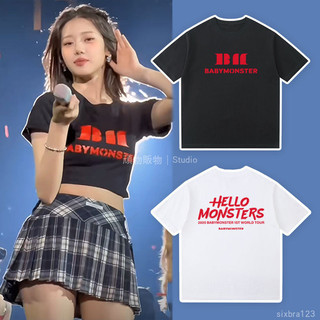 台灣出貨🩷 babymonster短袖演唱會周邊 申廈藍T恤 李茶仁上衣 ASA同款 男女同款 寶怪周邊 應援物 快閃