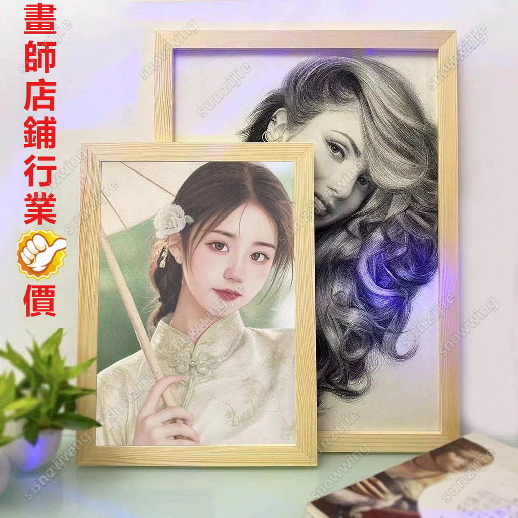 客製畫像 純手繪 畫像定製 真人照片素描 畫像代畫畫 素描手繪 肖像畫 人彩鉛畫 手繪頭像 人像畫 手繪人像 相片畫像