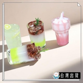 迷你小擺件夏日冰飲檸檬水海草三色杯配件diy微縮娃娃屋場景食玩 可開發票✅咩咩星球🔥台灣出貨🔥