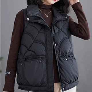 胖胖美依 保暖外套 風衣 防風外套M-2XL棉服馬甲 新款百搭坎肩無袖背心外套-1783.