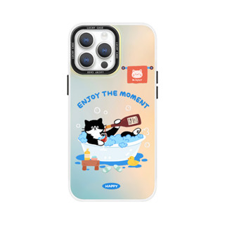 適用於iPhone15Promax原創泡澡貓狗12小米14磁吸magsafe手機殼vivox100情侶mate60華為p