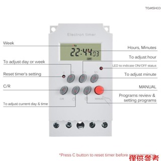 Ac 220V 25A 數字可編程定時器 Din Rail 電子 Ti New927