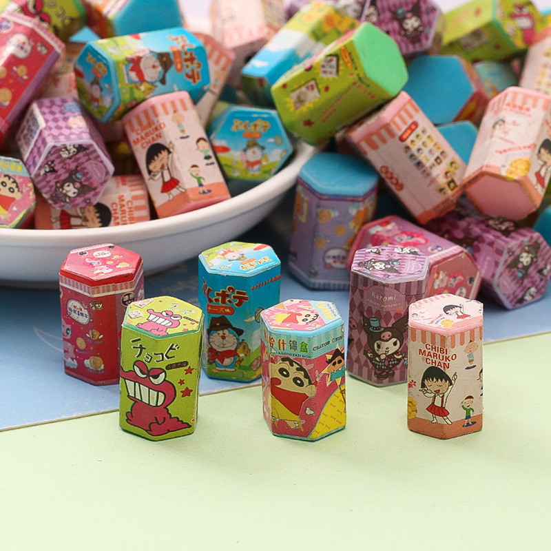 台灣現貨🏆多邊形餅乾盒 DIY 兒童玩具 仿真卡通餅幹盒 娃娃機 微縮擺件 便利店 套裝 配件