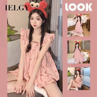 IELGY 甜美風睡衣女背心吊帶套裝可愛純棉家居服夏季