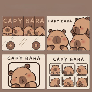 Capibara 滑鼠墊小號桌墊 Capybara,辦公可愛卡通電腦鍵盤桌面滑鼠墊
