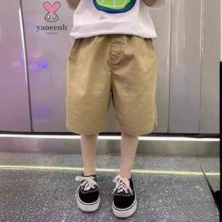 【YAOEENH】110-170CM 夏季男童薄款復古工裝短褲 中大童寬鬆大尺碼休閒五分褲 現貨 快速出貨