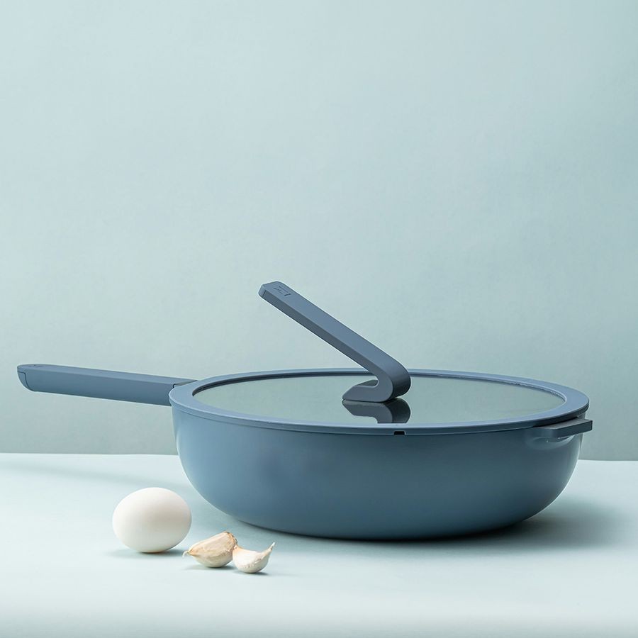 WOKY沃廚Ticera系列哈哈鍋2.0不沾深煎鍋/ 28CM/ 煙波藍 eslite誠品