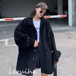 L-4XL 大碼女裝 大尺碼外套 長袖外套 秋冬外套 韓版外套 韓版ins潮燈芯絨長袖外套 風衣外套 微胖顯瘦上衣 DE
