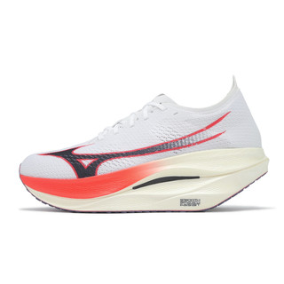 Mizuno 競速跑鞋 Wave Rebellion PRO 3 男鞋 白 紅 碳板 美津濃 U1GD2530-11