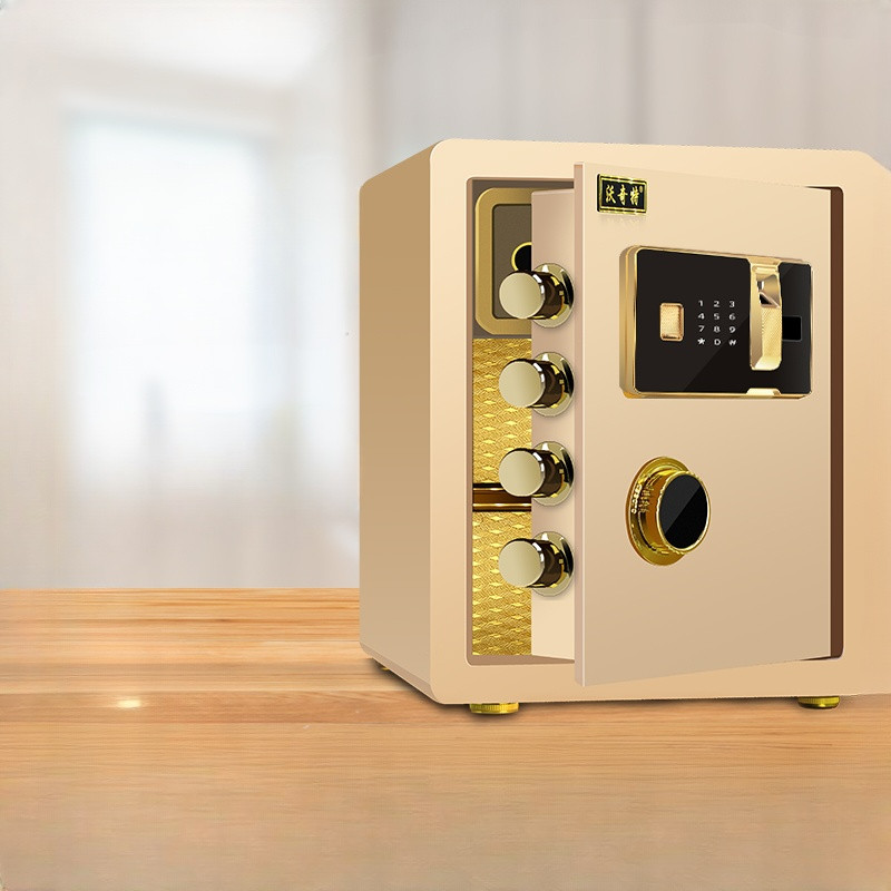 保險箱 保險櫃 保險箱中型 床頭密碼箱 三層家用辦公保險箱存錢櫃 小型保險櫃 保管櫃