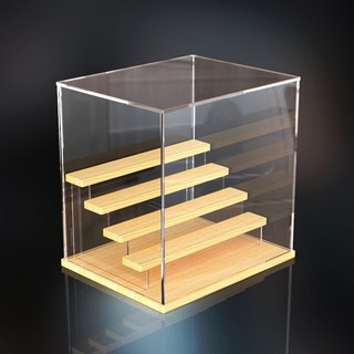 泡泡瑪特展示盒盲盒架子 公仔展示盒 桌上收納 實木 樂高 公仔收納 收納手辦娃娃樂高模型 透明防塵櫃亞克力