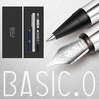 PEN-LINKS BASIC.O貝斯可鋼筆+卡式鋼珠筆筆組/ 白色/ EF eslite誠品