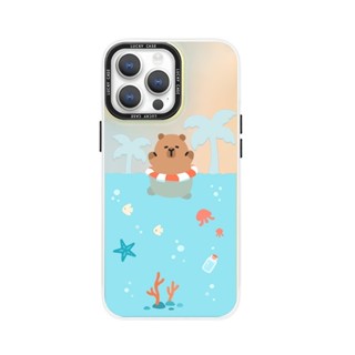 適用於iPhone15Promax磁吸magsafe夏天手機殼vivox100小米14蘋果16游泳海豹mate60華為p
