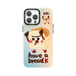 適用於iPhone15Promax磁吸鐳射情侶手機殼pura70華為mate60p50原創搞怪吐司12/11蘋果13高階