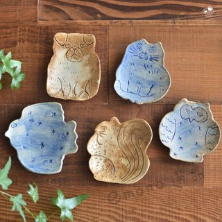 【emono選品】日本陶藝作家 前川幸市 幸生窯 動物造型小皿 豆皿 信樂燒